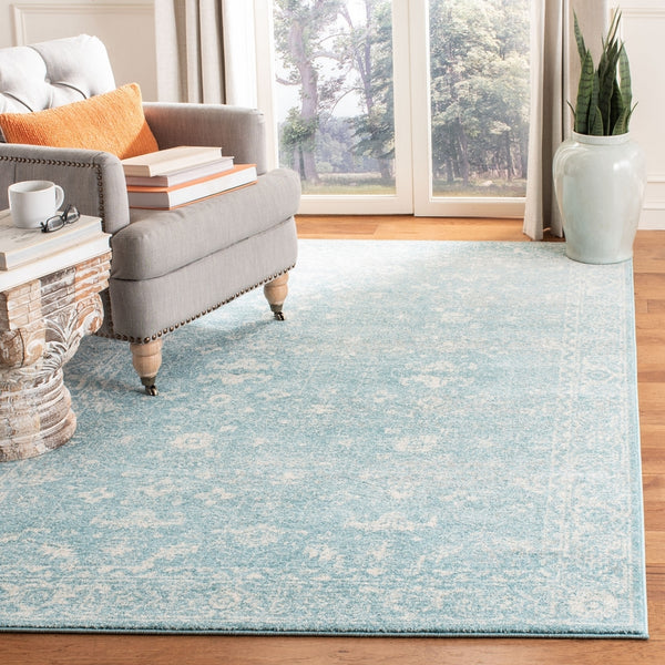 Safavieh Evoke 270 Power Loomed Transitional Rug Light Blue / Ivory EVK270D-3SQ
