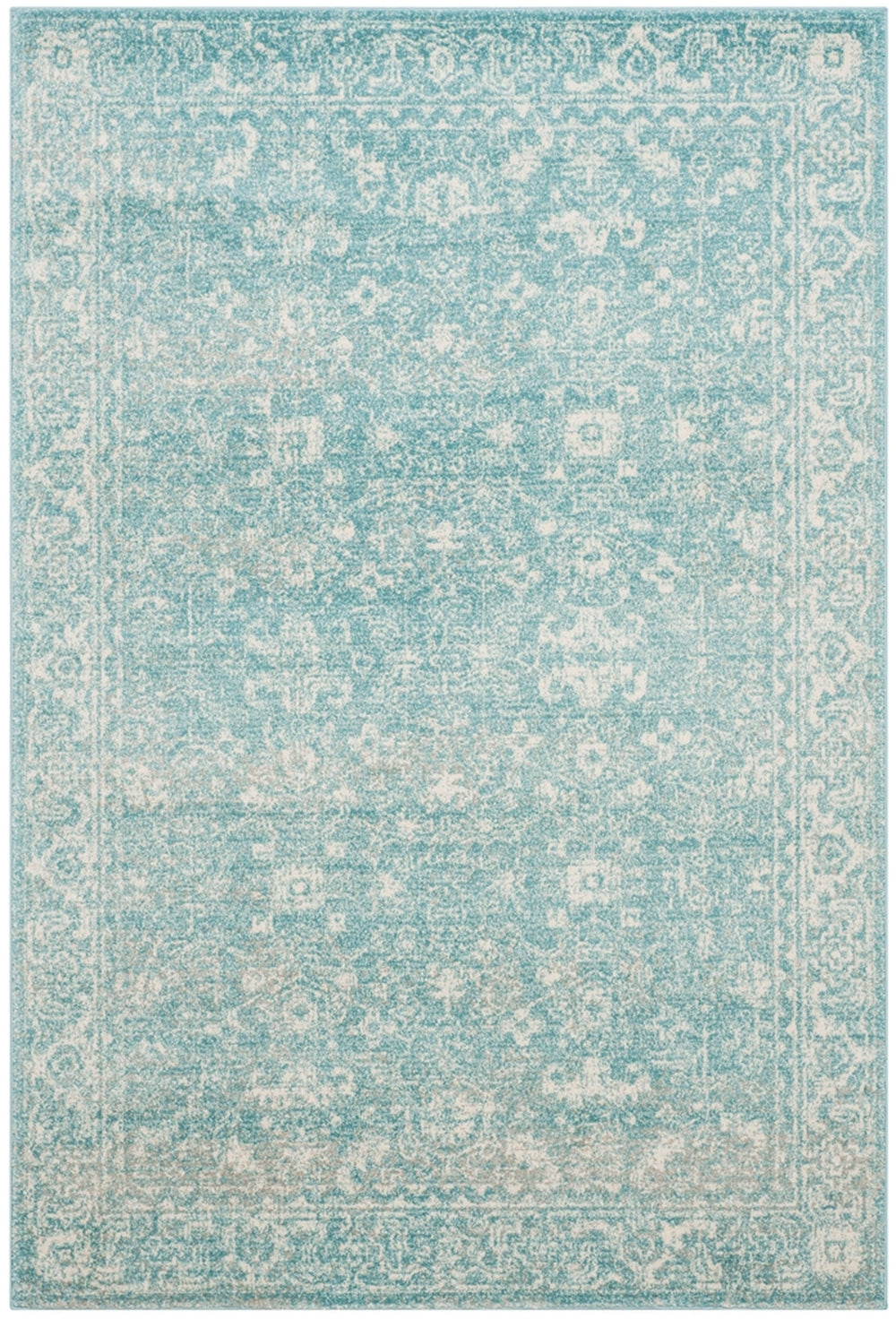 Safavieh Evoke 270 Power Loomed Transitional Rug Light Blue / Ivory EVK270D-3SQ
