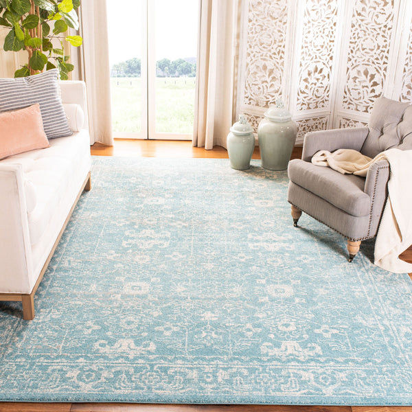 Safavieh Evoke 270 Power Loomed Transitional Rug Light Blue / Ivory EVK270D-3SQ