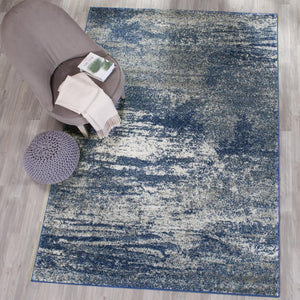 Safavieh Evoke 272 Power Loomed  Rug Navy / Ivory EVK272A-8SQ