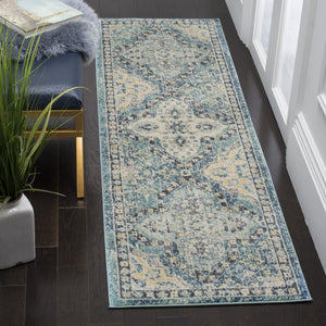 Safavieh Evoke 274 Power Loomed  Rug Light Blue / Ivory EVK274C-4