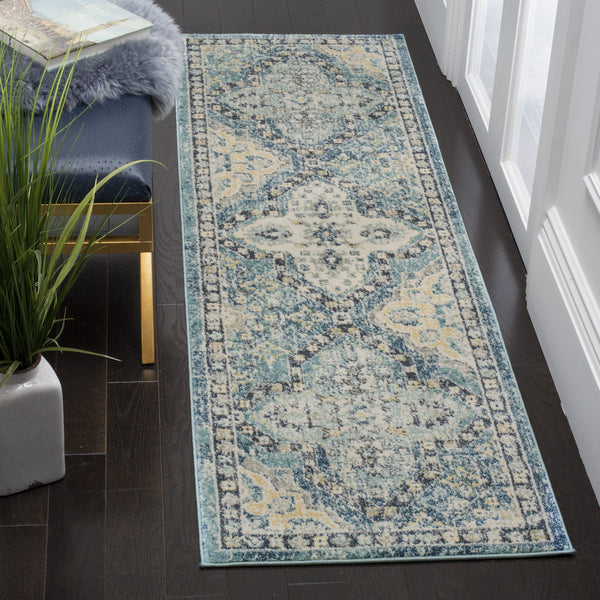 Safavieh Evoke 274 Power Loomed  Rug Light Blue / Ivory EVK274C-4