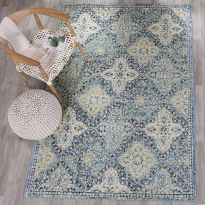 Safavieh Evoke 274 Power Loomed  Rug Light Blue / Ivory EVK274C-4