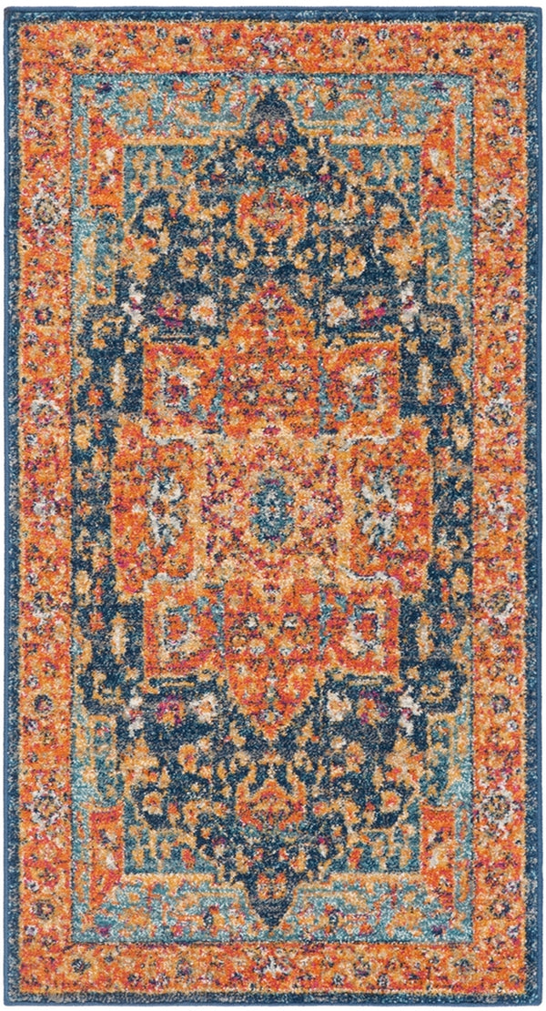 Safavieh Evoke 275 Power Loomed  Rug Blue / Orange EVK275C-5SQ