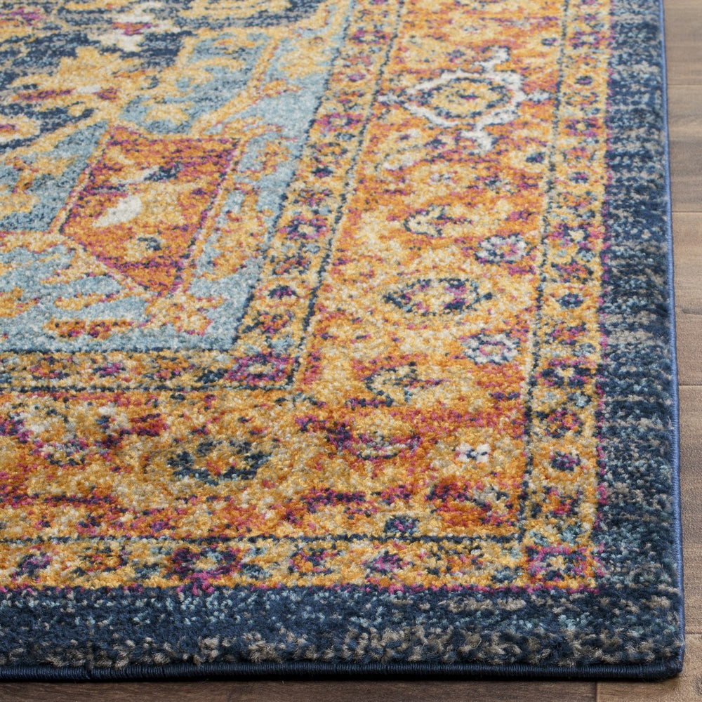 Safavieh Evoke 275 Power Loomed  Rug Blue / Orange EVK275C-5SQ