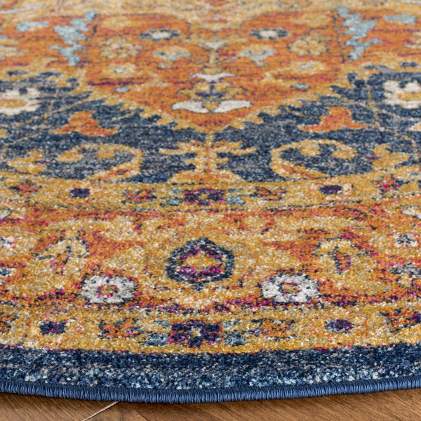 Safavieh Evoke 275 Power Loomed  Rug Blue / Orange EVK275C-5SQ
