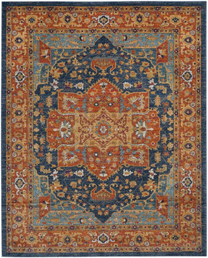 Safavieh Evoke 275 Power Loomed  Rug Blue / Orange EVK275C-5SQ