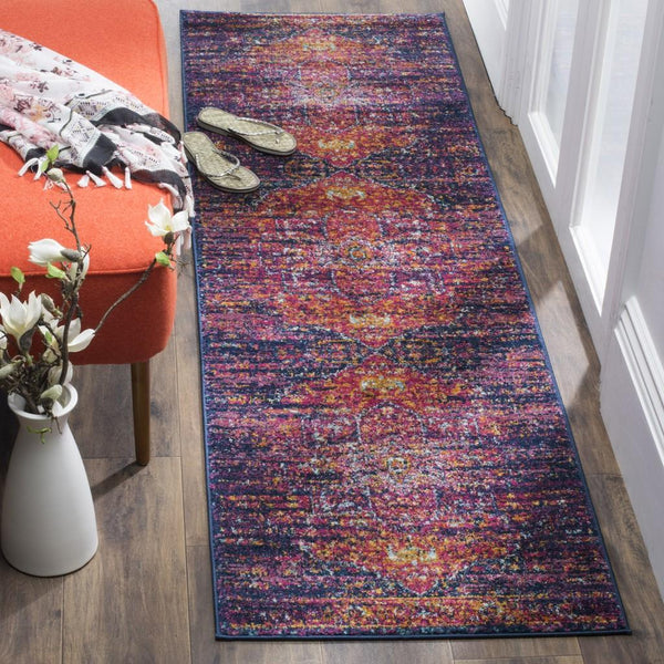 Safavieh Evoke 275 Power Loomed  Rug Blue / Fuchsia EVK275F-5SQ
