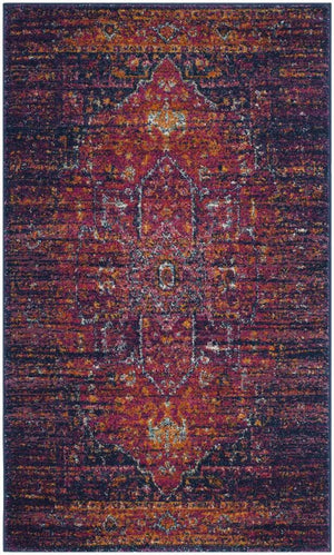 Safavieh Evoke 275 Power Loomed  Rug Blue / Fuchsia EVK275F-5SQ