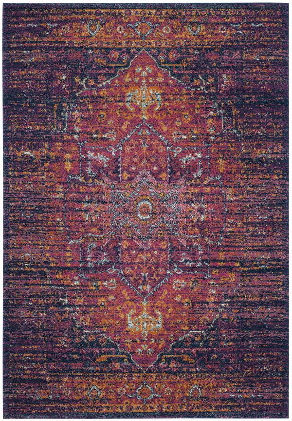 Safavieh Evoke 275 Power Loomed  Rug Blue / Fuchsia EVK275F-5SQ