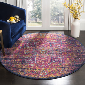 Safavieh Evoke 275 Power Loomed  Rug Blue / Fuchsia EVK275F-5SQ