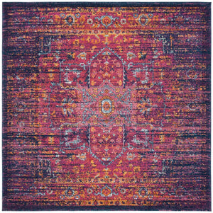 Safavieh Evoke 275 Power Loomed  Rug Blue / Fuchsia EVK275F-5SQ