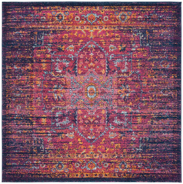 Safavieh Evoke 275 Power Loomed  Rug Blue / Fuchsia EVK275F-5SQ