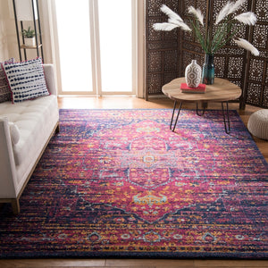 Safavieh Evoke 275 Power Loomed  Rug Blue / Fuchsia EVK275F-5SQ