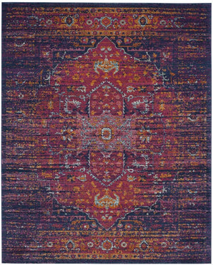 Safavieh Evoke 275 Power Loomed  Rug Blue / Fuchsia EVK275F-5SQ