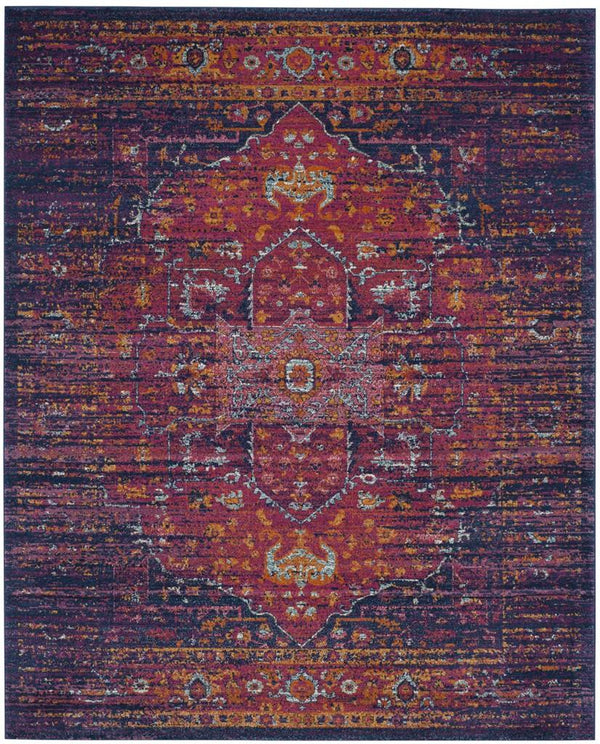 Safavieh Evoke 275 Power Loomed  Rug Blue / Fuchsia EVK275F-5SQ
