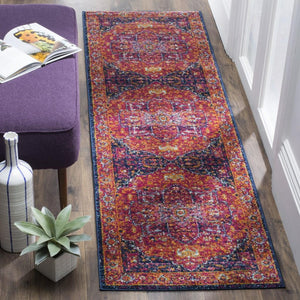 Safavieh Evoke 275 Power Loomed  Rug Fuchsia / Orange EVK275S-5SQ