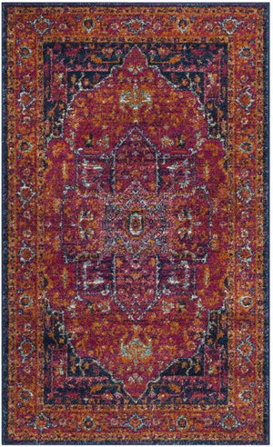 Safavieh Evoke 275 Power Loomed  Rug Fuchsia / Orange EVK275S-5SQ