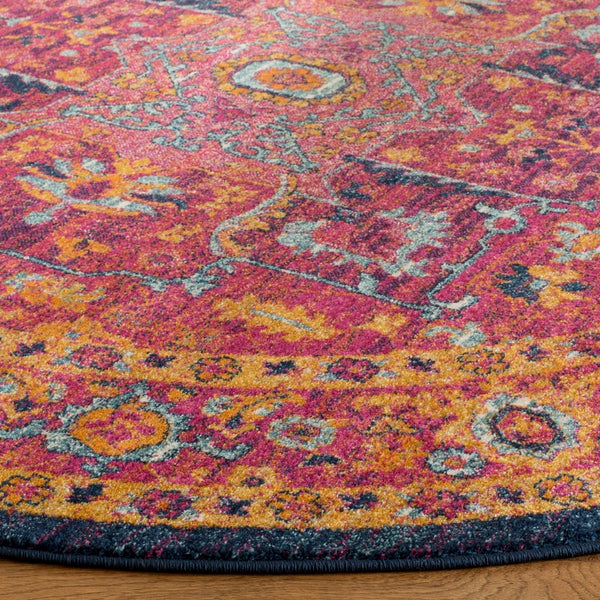 Safavieh Evoke 275 Power Loomed  Rug Fuchsia / Orange EVK275S-5SQ