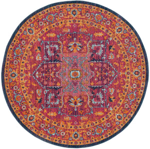 Safavieh Evoke 275 Power Loomed  Rug Fuchsia / Orange EVK275S-5SQ