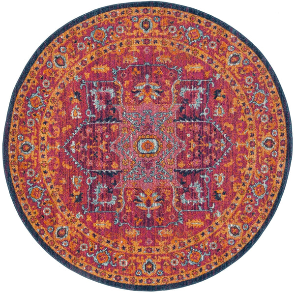 Safavieh Evoke 275 Power Loomed  Rug Fuchsia / Orange EVK275S-5SQ