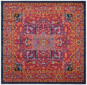 Safavieh Evoke 275 Power Loomed  Rug Fuchsia / Orange EVK275S-5SQ