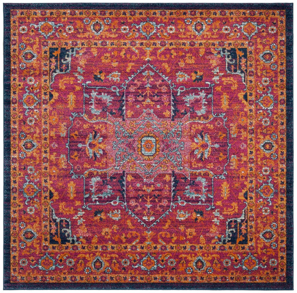 Safavieh Evoke 275 Power Loomed  Rug Fuchsia / Orange EVK275S-5SQ