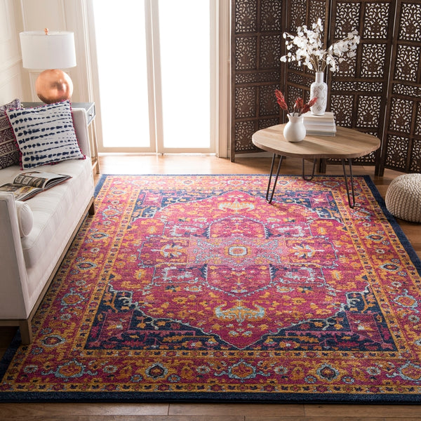 Safavieh Evoke 275 Power Loomed  Rug Fuchsia / Orange EVK275S-5SQ