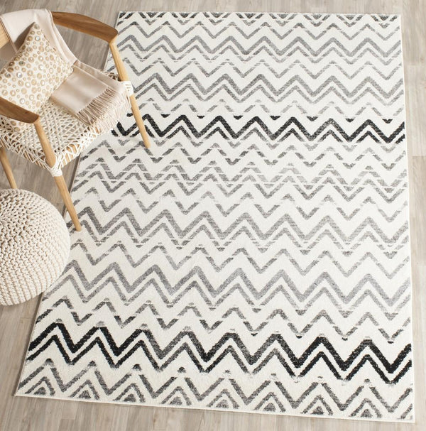 Safavieh Evoke 498 Power Loomed  Rug Cream / Dark Grey EVK498C-4