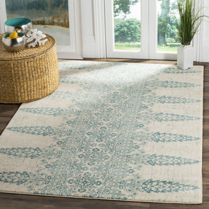Safavieh Evoke 521 Power Loomed TRADITIONAL Rug Ivory / Teal EVK521F-3