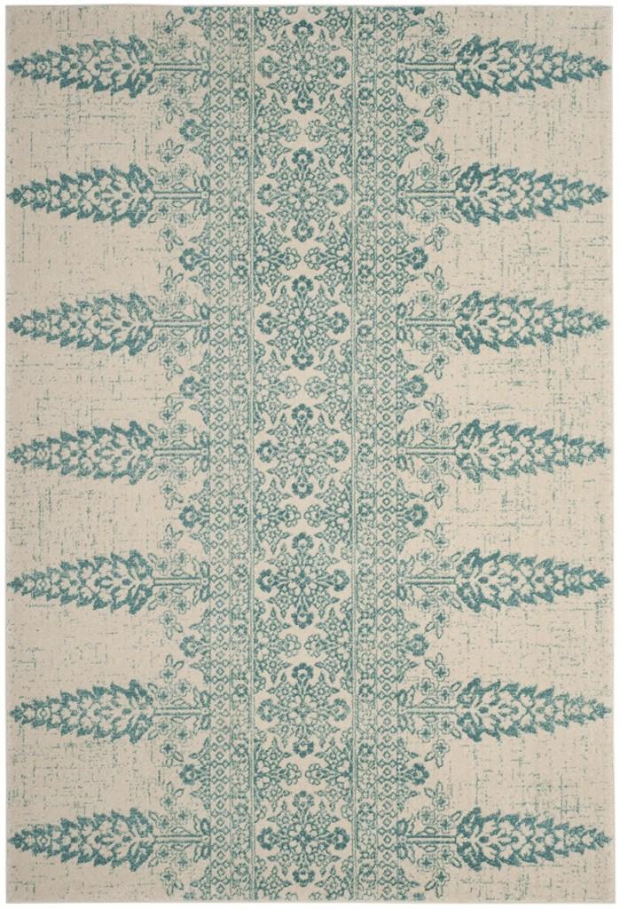 Safavieh Evoke 521 Power Loomed TRADITIONAL Rug Ivory / Teal EVK521F-3