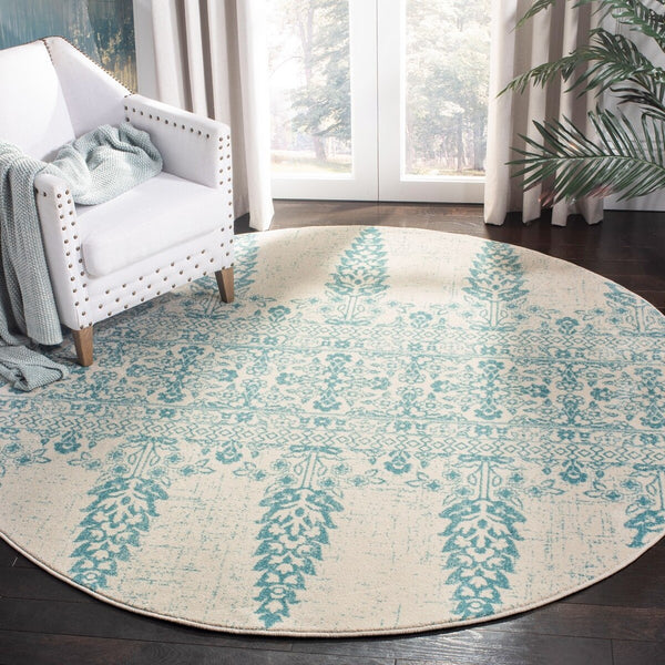 Safavieh Evoke 521 Power Loomed TRADITIONAL Rug Ivory / Teal EVK521F-3