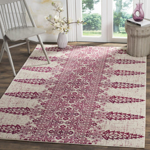 Safavieh Evoke 521 Power Loomed TRADITIONAL Rug Ivory / Fuchsia EVK521K-3