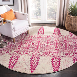 Safavieh Evoke 521 Power Loomed TRADITIONAL Rug Ivory / Fuchsia EVK521K-3