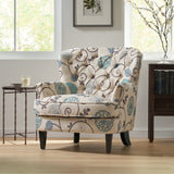 Christopher Knight Home® - Noble House - Tafton White And Blue Floral Fabric Club Chair