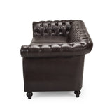 Christopher Knight Home® - Noble House - Parksley Tufted Chesterfield Faux Leather 3 Seater Sofa