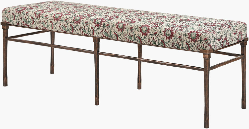 Surya Evera Wide Upholstered Bench Plush Foam Seat for Bedroom or Living Room EVRA002-196018