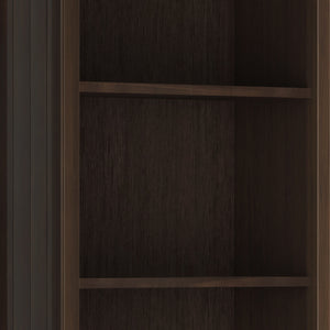 English Elm Acadian 5-Shelf Bookcase In Rich Brunette Brown - Handcrafted Solid Wood With Adjustable Shelves B136P158296
