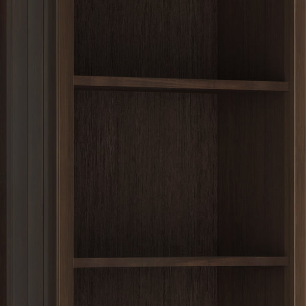 English Elm Acadian 5-Shelf Bookcase In Rich Brunette Brown - Handcrafted Solid Wood With Adjustable Shelves B136P158296