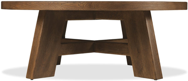 Hooker Furniture Driftwood Round Cocktail Table With Buckboard Finish, Oak Construction, Rustic Distressed Charm For Living Rooms Medium Wood 6820-80211-85