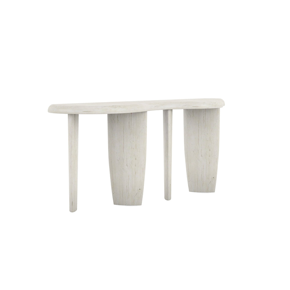 A.R.T. Furniture Ashlar Console Table - Coastal Modern Design With Amorphic Top & Unique Cast Resin Legs In Bisque Finish Beige Parawood Solids,Birch Veneers,Resin 333394-2250