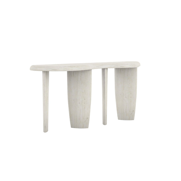 A.R.T. Furniture Ashlar Console Table - Coastal Modern Design With Amorphic Top & Unique Cast Resin Legs In Bisque Finish Beige Parawood Solids,Birch Veneers,Resin 333394-2250