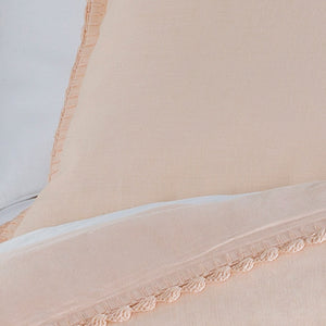 Surya Evelyn 72"W X 84"L X 15"Dl Bed Skirt - Cozy Linen Fabric, Durable Woven Design, Cottage Style Charm Pale Pink Linen,Linen Evy3004-cskt