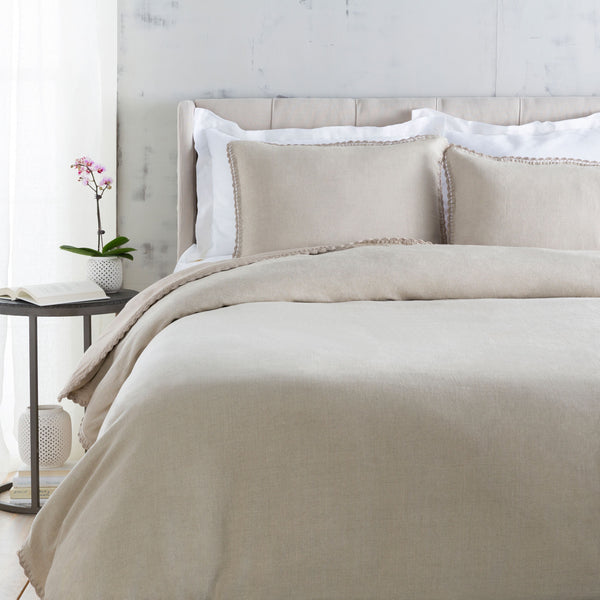Surya Evelyn Cozy Linen Sham - Cottage Style Bedding For A Warm, Inviting Bedroom | Durable & Easy Care Taupe Linen,Linen Evy3005-ks