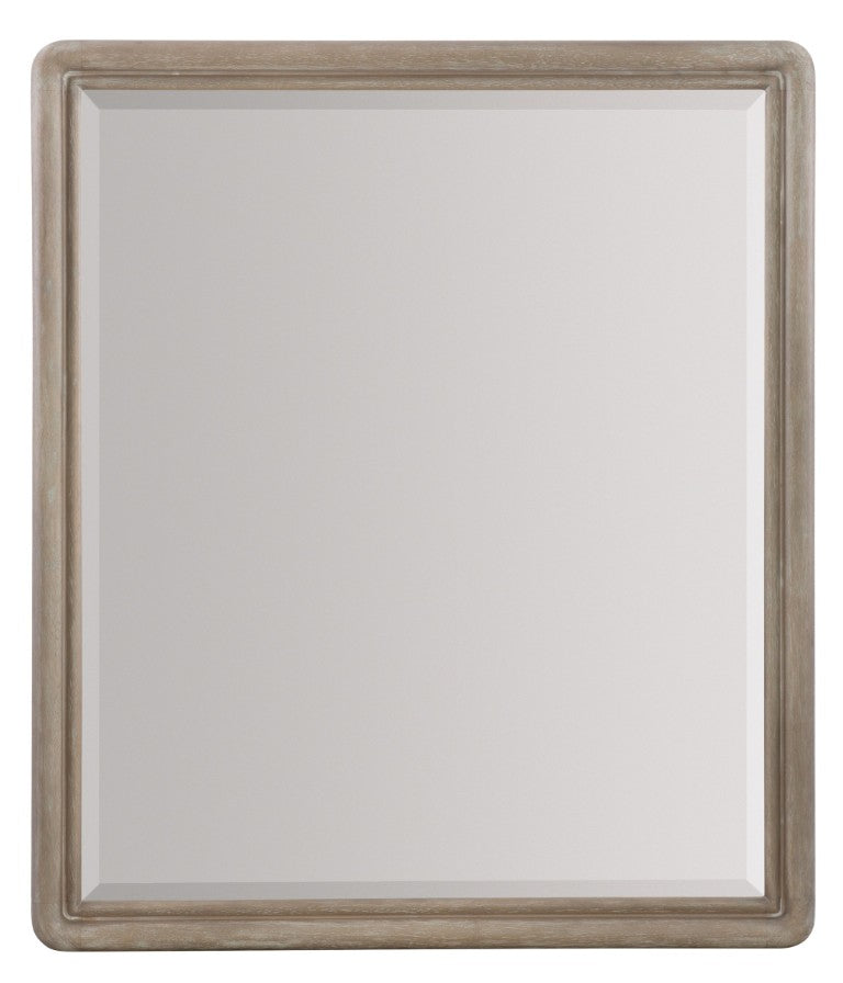 Hooker Furniture Affinity Mirror — Sand-Blasted Greige Oak Frame With Beveled Glass, Transitional Boutique Style 42" 6050-90004-GRY