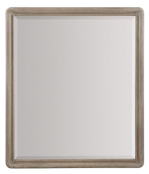 Hooker Furniture Affinity Mirror — Sand-Blasted Greige Oak Frame With Beveled Glass, Transitional Boutique Style 42" 6050-90004-GRY