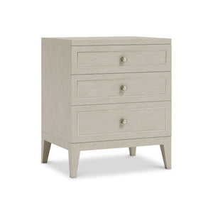 Bernhardt Bernhardt Cornelia Nightstand With 3 Soft-Close Drawers, Brushed Metal Inlays & Integrated Usb Charging Nebbia 24 W" x 19 D" x 29 H" 331228