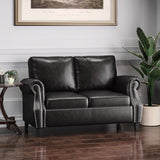 Christopher Knight Home® - Noble House - Lawton Contemporary Faux Leather Loveseat with Nailhead Trim