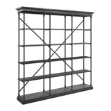 Homelegance By Top-Line Miranda Cornice Triple Shelving Bookcase Black Wood