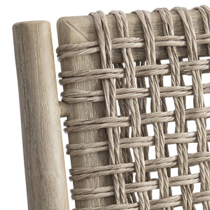 Bernhardt Bernhardt Atlas Outdoor Chair With Pampas Wicker & Sea Oat Teak Frame, Weather-Resistant Comfort O4703O